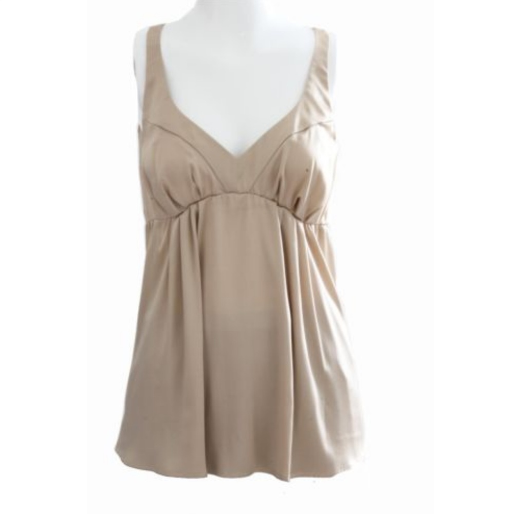 Brunello Cucinelli Camisole Top Champagne Silk Cami Satin Made In Italy M